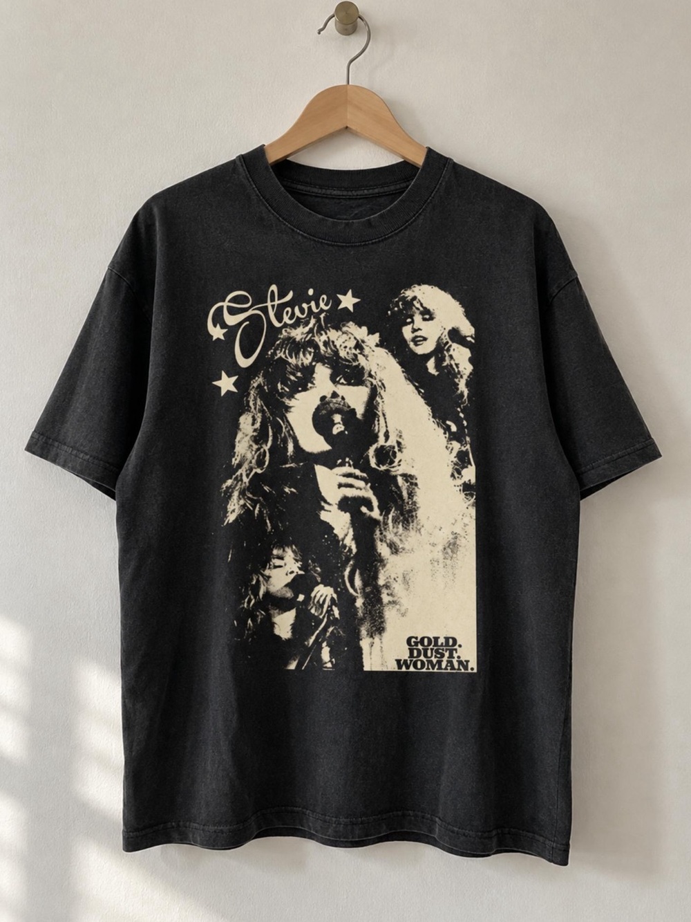 Stevie Nicks Gold Dust Woman Graphic Tee, Gildan Black Unisex T-Shirt